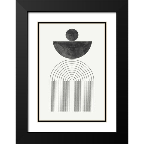 Arch Composition No6. Black Modern Wood Framed Art Print with Double Matting by The Miuus Studio