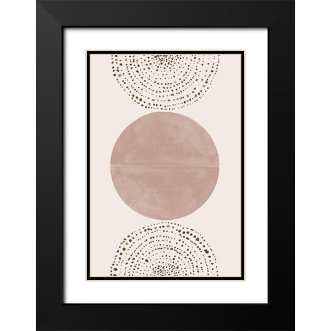 Boho Black Modern Wood Framed Art Print with Double Matting by The Miuus Studio