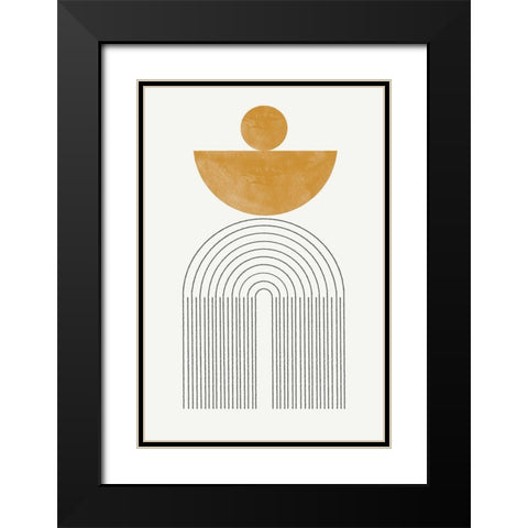 Arch Composition No7. Black Modern Wood Framed Art Print with Double Matting by The Miuus Studio