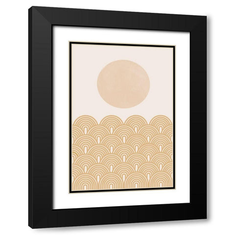 Retro Summer Black Modern Wood Framed Art Print with Double Matting by The Miuus Studio