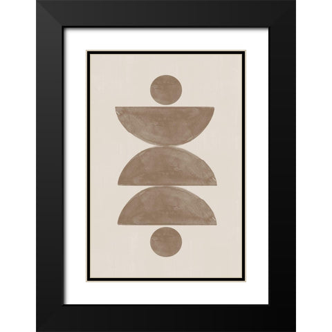 Boho Soft Black Modern Wood Framed Art Print with Double Matting by The Miuus Studio