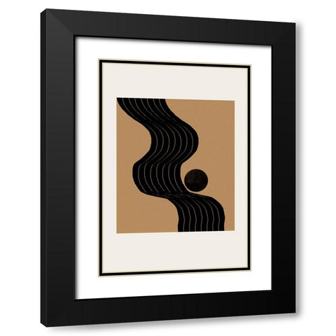 Composition I Black Modern Wood Framed Art Print with Double Matting by The Miuus Studio