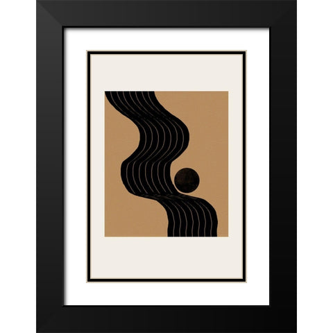 Composition I Black Modern Wood Framed Art Print with Double Matting by The Miuus Studio