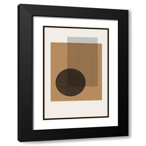 Composition II Black Modern Wood Framed Art Print with Double Matting by The Miuus Studio
