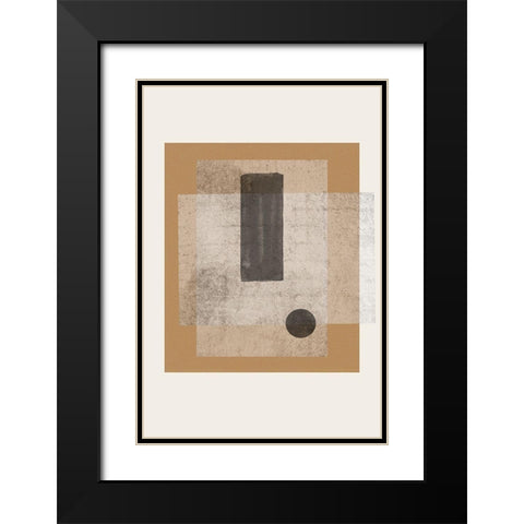 Composition III Black Modern Wood Framed Art Print with Double Matting by The Miuus Studio