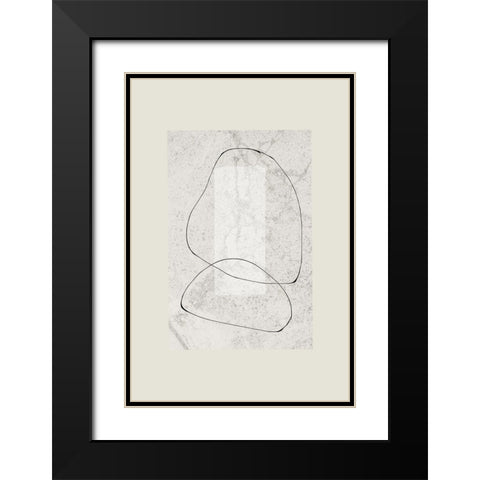 Composition IV Black Modern Wood Framed Art Print with Double Matting by The Miuus Studio