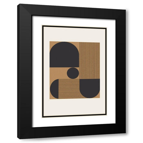 Composition VI Black Modern Wood Framed Art Print with Double Matting by The Miuus Studio