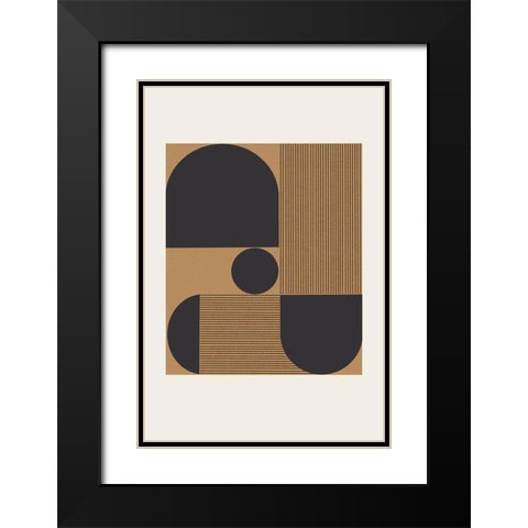 Composition VI Black Modern Wood Framed Art Print with Double Matting by The Miuus Studio