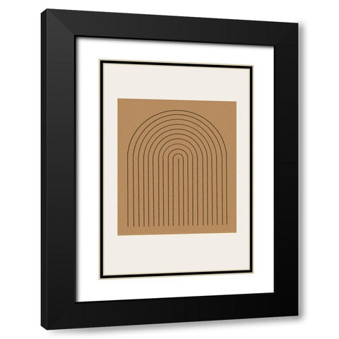 Composition V Black Modern Wood Framed Art Print with Double Matting by The Miuus Studio