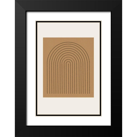 Composition V Black Modern Wood Framed Art Print with Double Matting by The Miuus Studio