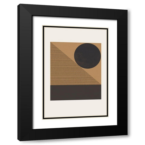 Composition VII Black Modern Wood Framed Art Print with Double Matting by The Miuus Studio