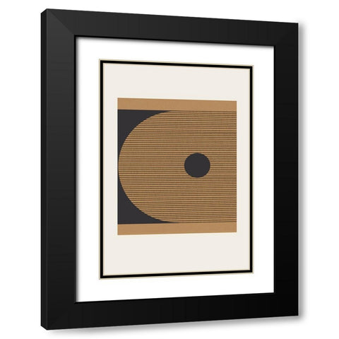 Composition VIII Black Modern Wood Framed Art Print with Double Matting by The Miuus Studio