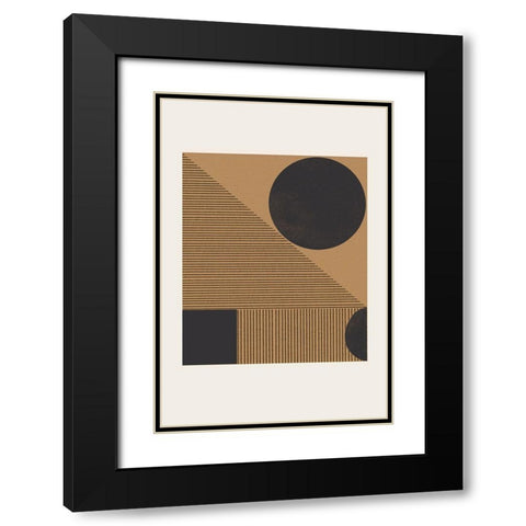 Composition X Black Modern Wood Framed Art Print with Double Matting by The Miuus Studio