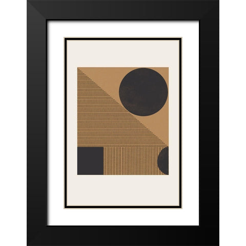 Composition X Black Modern Wood Framed Art Print with Double Matting by The Miuus Studio