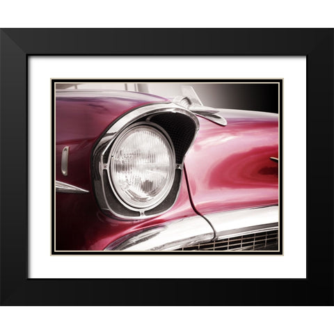American classic car Bel Air 1957 Headlight Black Modern Wood Framed Art Print with Double Matting by Gube, Beate