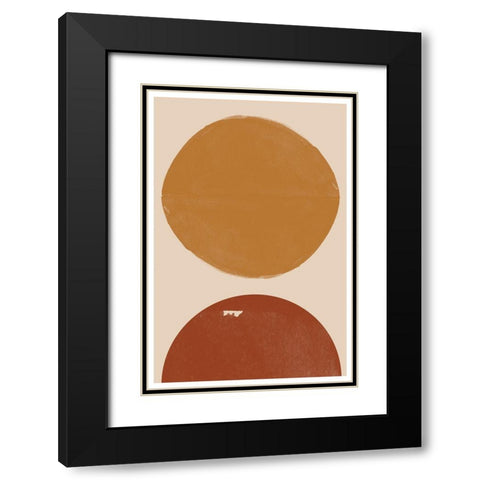 Burn Orange Composition Black Modern Wood Framed Art Print with Double Matting by The Miuus Studio