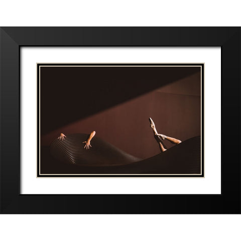 Where Is My Mind Black Modern Wood Framed Art Print with Double Matting by Nitzan, Oshrit