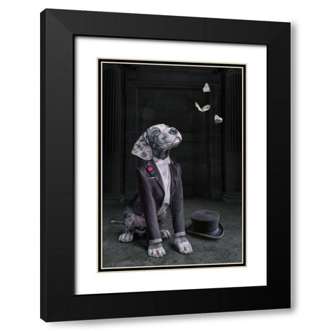 LordDog Black Modern Wood Framed Art Print with Double Matting by Egger, Marcel