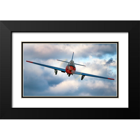 Flying in clouds Black Modern Wood Framed Art Print with Double Matting by Wrobel, Piotr