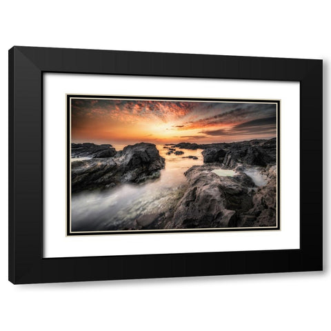 Eden of the rocks Black Modern Wood Framed Art Print with Double Matting by Suzuki, Daiki