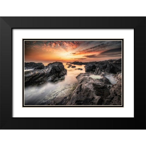 Eden of the rocks Black Modern Wood Framed Art Print with Double Matting by Suzuki, Daiki