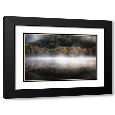The mystical pond in the autumn Black Modern Wood Framed Art Print with Double Matting by Suzuki, Daiki