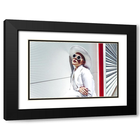 Crossing the Red Line Black Modern Wood Framed Art Print with Double Matting by Bolgov (Axe), Ruslan