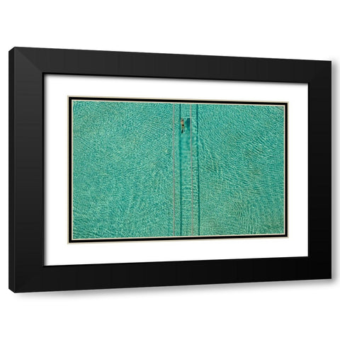 Swimmer #2 Black Modern Wood Framed Art Print with Double Matting by Nikzad Amoli, Hossein