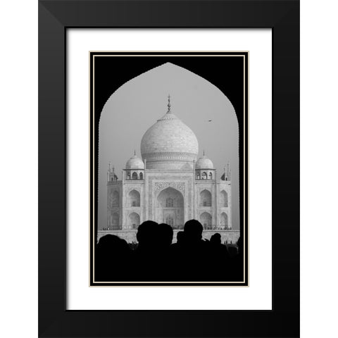 First sight of the Taj Mahal Black Modern Wood Framed Art Print with Double Matting by Raif, Joshua