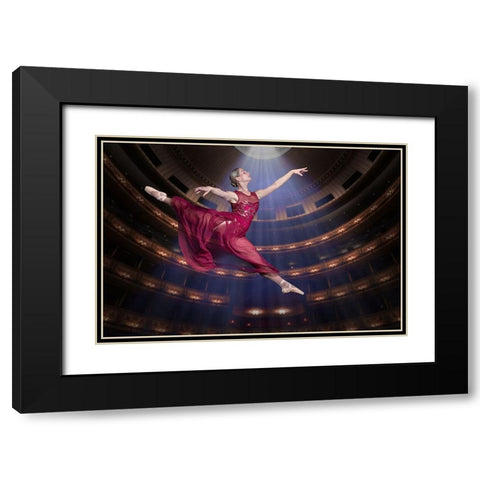 Ballerinarouge Black Modern Wood Framed Art Print with Double Matting by Egger, Marcel