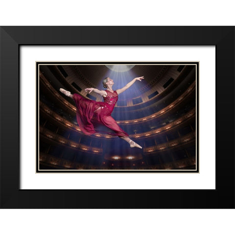 Ballerinarouge Black Modern Wood Framed Art Print with Double Matting by Egger, Marcel
