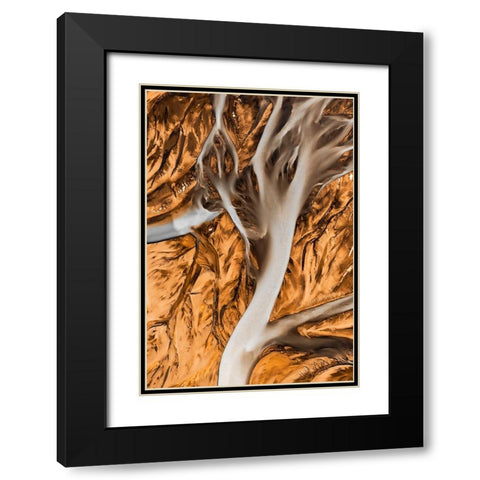 Riverbed Black Modern Wood Framed Art Print with Double Matting by Rong, Herbert
