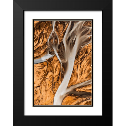 Riverbed Black Modern Wood Framed Art Print with Double Matting by Rong, Herbert