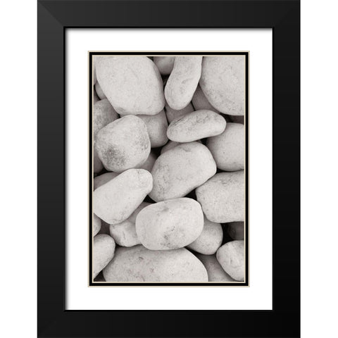 Stones_002 Black Modern Wood Framed Art Print with Double Matting by 1x Studio III