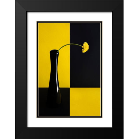 Still life with dandelion Black Modern Wood Framed Art Print with Double Matting by Hrabinsky, Peter