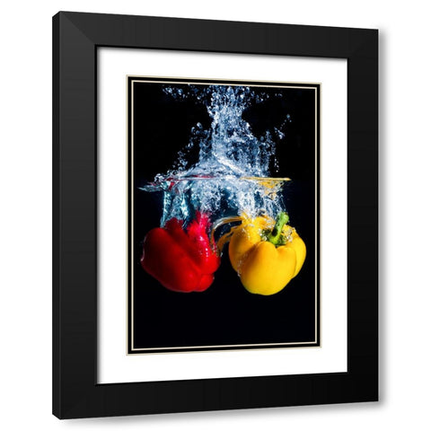 Experiment qwater and fruitq Black Modern Wood Framed Art Print with Double Matting by Mamangkey, Grand