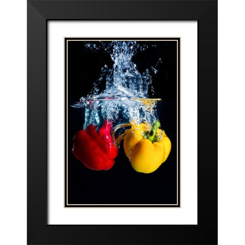 Experiment qwater and fruitq Black Modern Wood Framed Art Print with Double Matting by Mamangkey, Grand