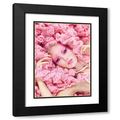 pink lady Black Modern Wood Framed Art Print with Double Matting by Allmaier, Michael
