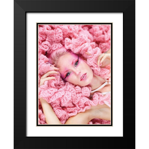 pink lady Black Modern Wood Framed Art Print with Double Matting by Allmaier, Michael