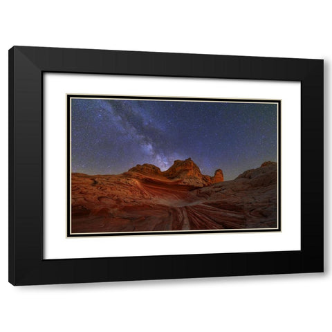White Pocket Under Milkway Black Modern Wood Framed Art Print with Double Matting by pingwei pan, joy