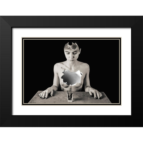 Untitled Black Modern Wood Framed Art Print with Double Matting by Bousca, Bogdan