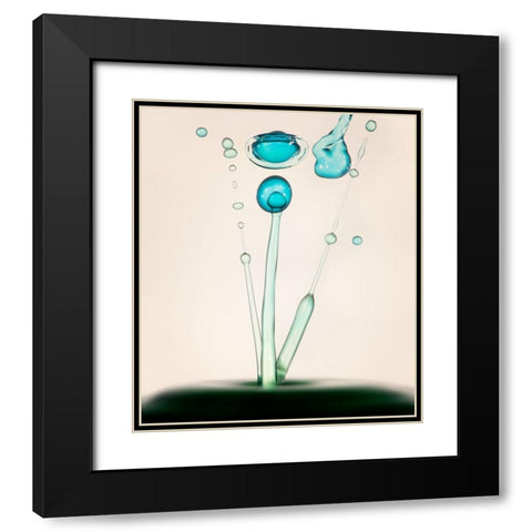 Drops of Life Black Modern Wood Framed Art Print with Double Matting by Taransohal