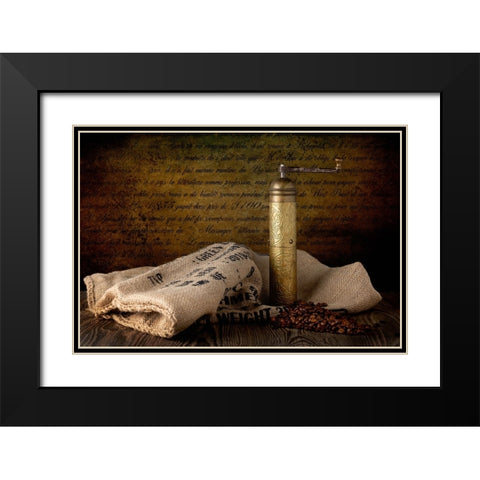 Still Life With Mocha Grinder Black Modern Wood Framed Art Print with Double Matting by Richter, Regine