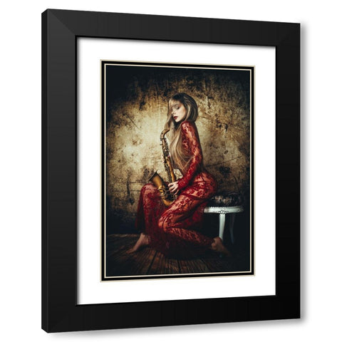 Music is your own wisdom Black Modern Wood Framed Art Print with Double Matting by Bolgov (Axe), Ruslan