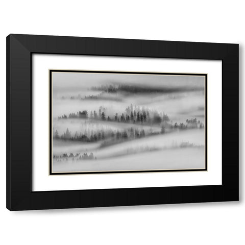 Autumn Impresions Black Modern Wood Framed Art Print with Double Matting by Kuric Ep, Marian