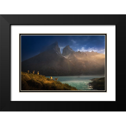 Immersing  in the golden lights Black Modern Wood Framed Art Print with Double Matting by Li, Bing