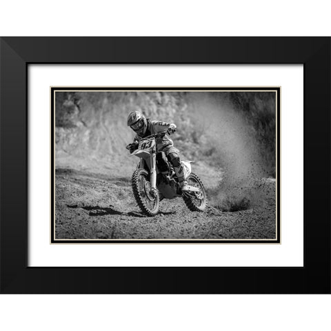 Acceleration Black Modern Wood Framed Art Print with Double Matting by Stepanov, Dmitry