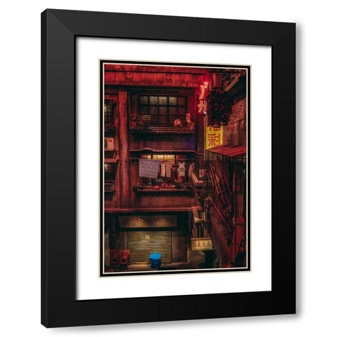 Food Market Black Modern Wood Framed Art Print with Double Matting by Zheng, Yuyu