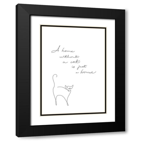 Without a cat Black Modern Wood Framed Art Print with Double Matting by 1x Studio II