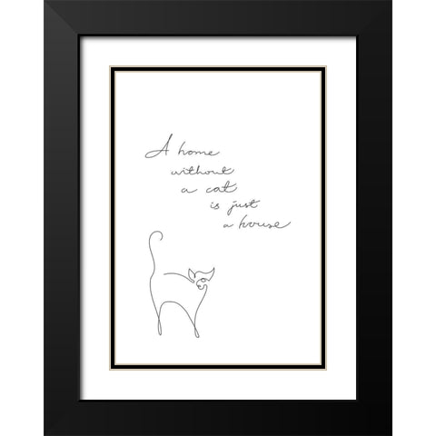 Without a cat Black Modern Wood Framed Art Print with Double Matting by 1x Studio II